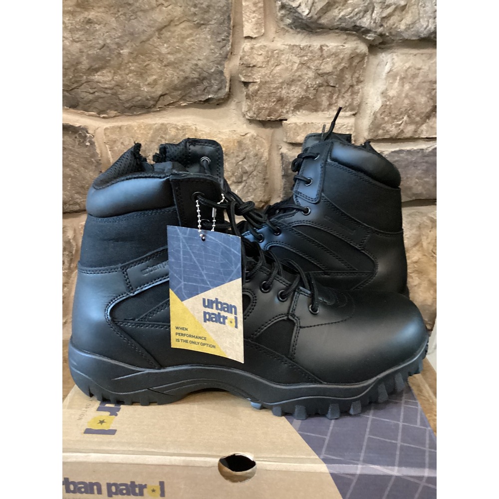Urban Patrol Mens 13 M Tactical Duty Boots 6" Side Zip Black 6NP-TDB-6 New